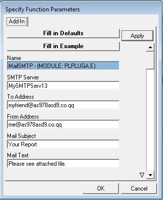 Peachtree Business Intelligence This will include details about your mail SMTP server which you must get from your Mail administrator, as well as the from and to addresses.