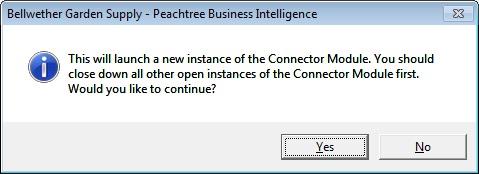 Peachtree Business Intelligence 7. Click Yes. 8.