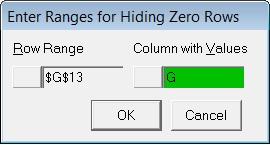 Error! No text of specified style in document. Hide Zero Rows The Hide Zero Rows tool is an add-in which can aid in the analysis of data.