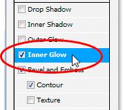 Step 15: Add An Inner Glow One last thing to do here before we exit out of the Layer Style dialog box and switch to the original text layer.