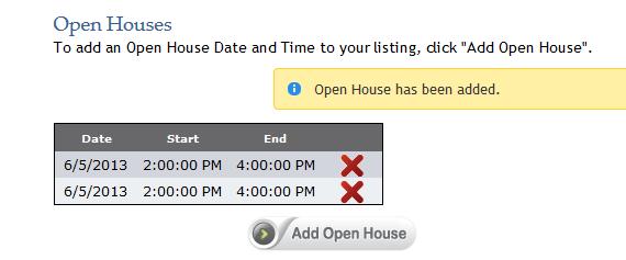 Open Houses 17 The Open Houses tool allows you to add the date and time of any upcoming open houses.