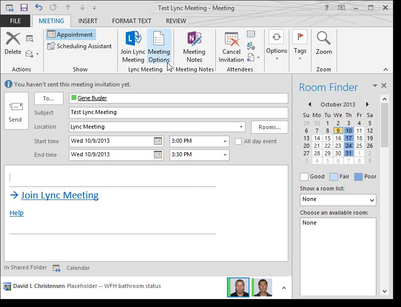 Lync Meetings: Scheduling from Outlook Use Lync to create meeting requests in Outlook by using