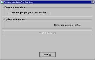 3) On starting up of the Firmware Updater, quit other applications.