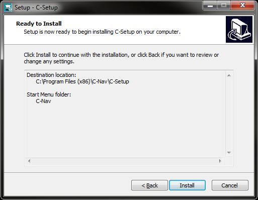 6. Review the settings and press Install to start the installation.