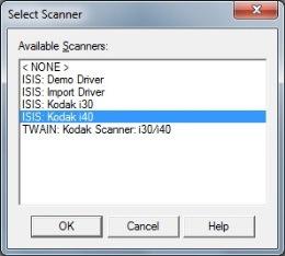 This will search your workstation for available drivers. ii. When the list populates, select the drivers you wish to use, and click OK. [Select the ISIS drivers for your scanners.] iii.