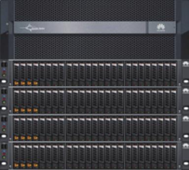 1 OceanStor Dorado5100 IOPS: 600,000 Latency: 500 μs 4 enclosures x 24 disks SSD-based all-flash disk array ensuring low latency and high performance Access latency reduced by 82% Number of