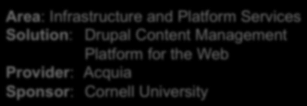 Acquia Area: Infrastructure and Platform Services