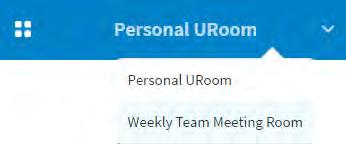 Switch Between URooms Users can have up to 3 URoom VMRs per user account. Rooms can be designated for specific meetings and maintain separate connection information.
