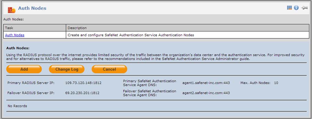 NOTE: Before adding SafeNet Authentication Service (SAS) as a RADIUS server in ARR,