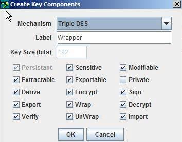 Navigate to Options > Create > Generate Key Components. 6.