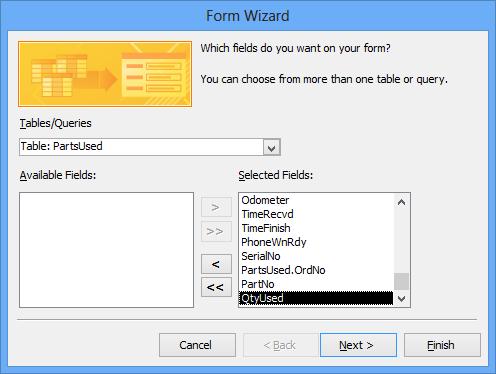 7/9/14 Chapter 5: Hierarchical Form Lab Page 3 Figure 2: Initial Form Wizard Window with