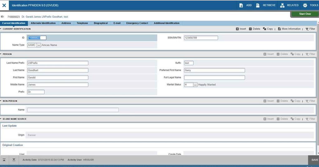 If a Banner page has not yet been transformed, the page will automatically open in Oracle forms.
