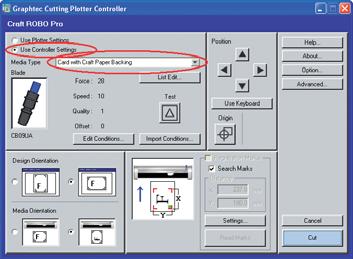 6.2 Using ROBO Master Pro to Perform a Print & Cut Operation (Windows) (1) In ROBO Master Pro, select the [Edit] menu / Registration Mark Settings, and then make the registration mark settings.