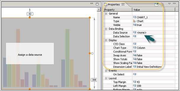 The properties of this component are available for editing under the Properties view. In the Properties view, click the property you want to change.