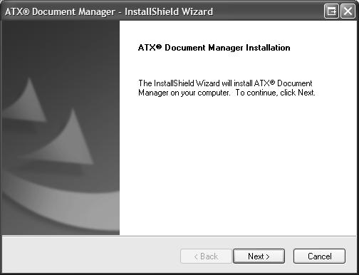 Chapter 1: Installing ATX Document Manager ATX Document Manager - InstallShield Wizard