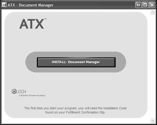 Chapter 1: Installing ATX Document Manager Type X:\SFSStartup in the Run dialog box and click OK.