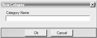 ATX Document Manager displays the New Category dialog box: 3. Type the category name in the New Category dialog box and click Ok.