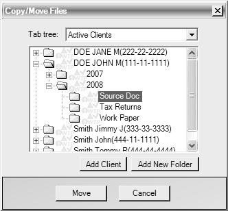 ATX Document Manager displays the client in the