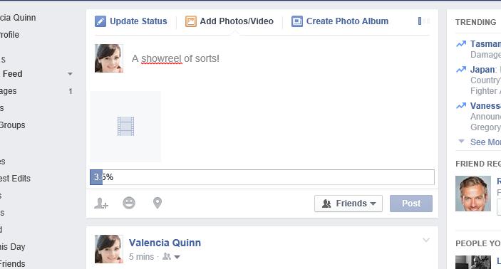 POSTING A VIDEO ON FACEBOOK You ll be taken back to the Facebook main page.
