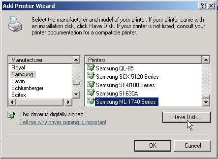 Chapter 3: USB Sharing If the printer was previously installed on this PC, then the driver should appear in the list under the proper manufacturer and printer name.