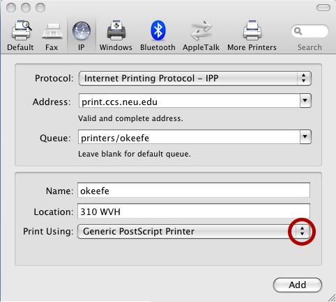 Chapter 3: USB Sharing Configuring a Printer (MAC) 1. In the "Print & Fax" dialog, click + to add a printer. 2. Click the IP tab.