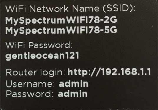(SSID), WiFi Password (Network Key), Router login, Username and Password, as well as your WAN MAC address and