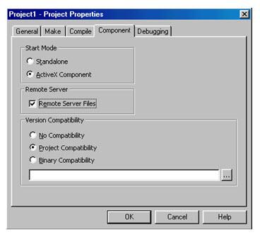 ? TạomộtdựánDCOMdạngActiveX(.exe) 1. Mở Visual Basic tạo một dự án dạng ActiveX EXE 2.