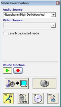 3.3.2 Broadcast analog voice or video by Analog broadcasting -tool Analogue voice can be broadcasted from multiple sources such as C - cassette, CD-player and computer CD-drive.