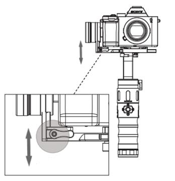 STEP 4 Adjust the gimbal pitch - up and down balance Loosen the camera plate M4 thumb screw to adjust the pitch level (M4 thumb screw in Fig. 7).