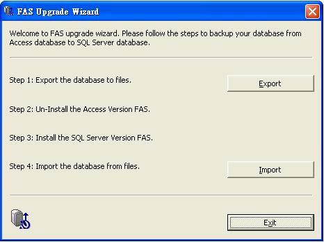 Section 7. Upgrade There is not an upgrade option in the setup script, to upgrade from the old version FAS (version 3.