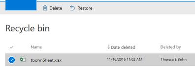 5. Locate the file you want to recover and check the box in front of it. Click the Restore button to return the file to its original location.