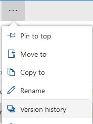 1. Select the document whose version history you would like to check. 2. On the top toolbar, click the (ellipsis) button and choose Version history. 3.