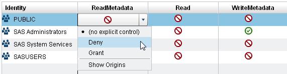 Permissions 39 Read access to data in a LASR star schema is not affected by permissions for input tables.