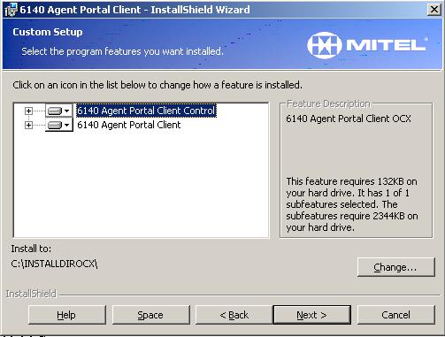 Agent Portal Client 31 Figure 4-6 Custom Setup window 3.