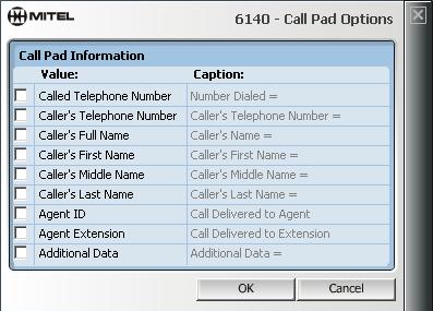Agent Portal Client 35 Configuring launch of Call Pad Call Pad is a simple text editor which displays information that has been programmed into the default Agent Portal Client software.