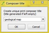 Print composer The Print Composer is accessed by using the Project Menu.