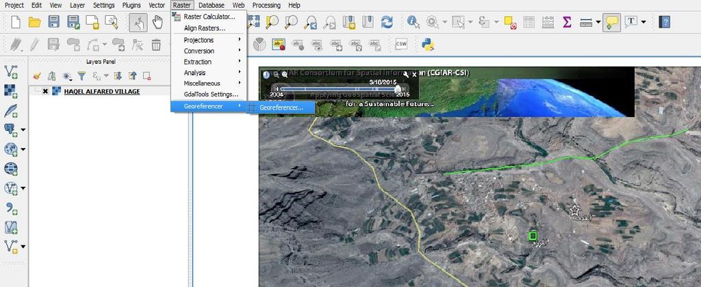 Then you have to relocate the image which you import for mapping by geo-references.