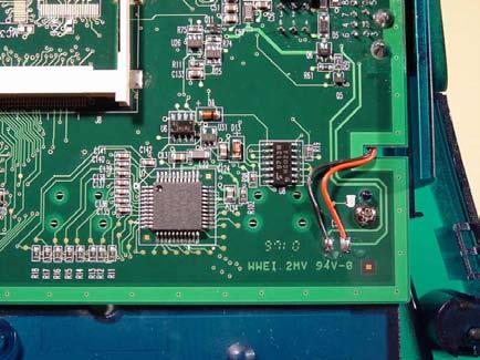 The black wires are soldered to the left-hand solder pad, and