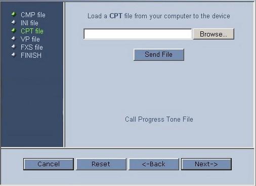 Fast Track Installation Guide 7. Upgrading the MP-11x Figure 7-5: Load a CPT File Screen 7. Follow the same procedure you followed when loading the ini file (refer to Step 6).