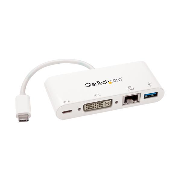 USB-C Multiport Adapter for Laptops - Power Delivery - DVI - GbE - USB 3.0 Product ID: DKT30CDVPD Expand the connectivity of your USB-C enabled laptop.