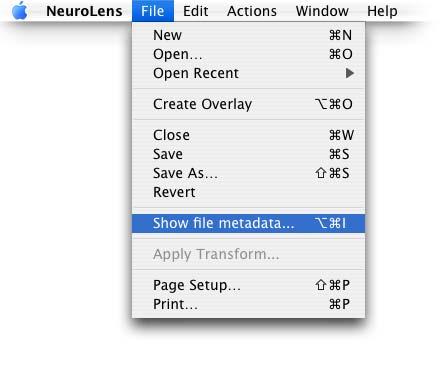 You can do this easily in NeuroLens by selecting File > Show file metadata... in the main menu.
