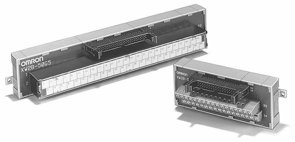 XW2B I/O terminal block Programmable Controllers Easily wire connectors to Terminal Blocks and Reduce Control Panel Wiring Can be mounted with screws or snapped onto DIN rail.
