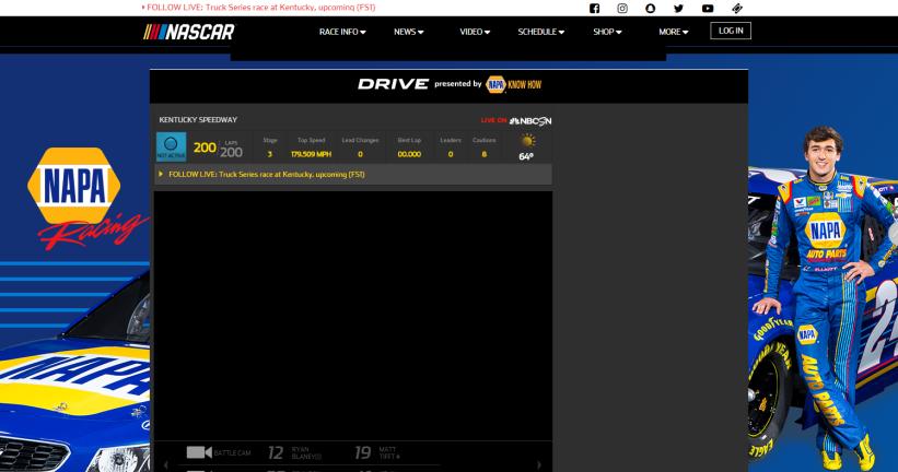 NASCAR Drive Desktop / Tablet Mobile Web / App Client Background skin (desktop only), logo for