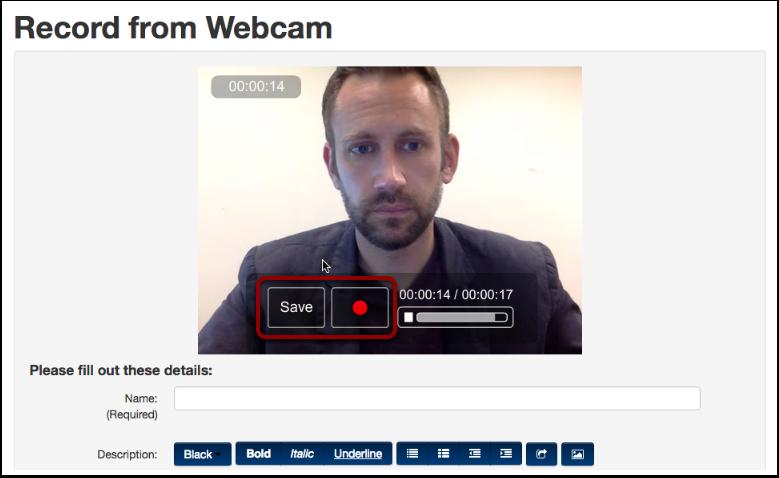 Preview the Recording The webcam recording will playback within the video window. 1.