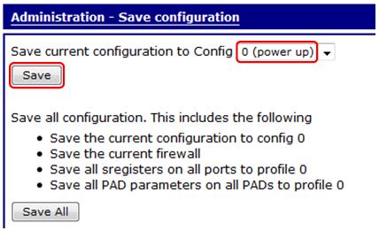 4.4 Save the configuration changes to