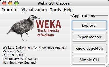 WEKA [ Waikato Environment for Knowledge Analysis ] Manual for Version 3.7.5 Introduction: WEKA is open source java code created by researchers at the University of Waikato in New Zealand.