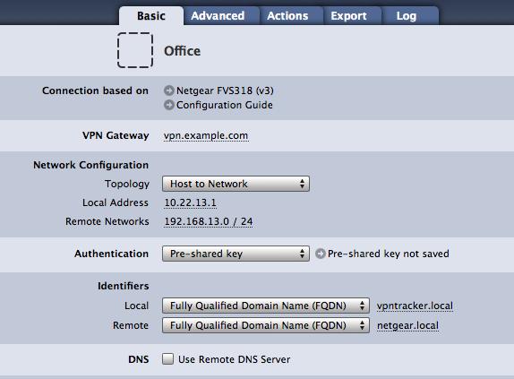 Step 2 Configure the VPN Connection VPN Gateway: Enter your NETGEAR s public IP address ➍.