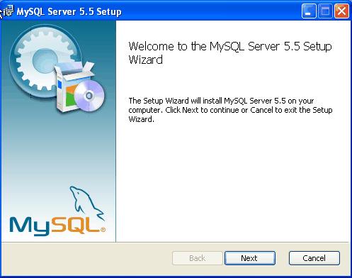 Next the MySql Server will be installed. Accept agreement and click "Next".