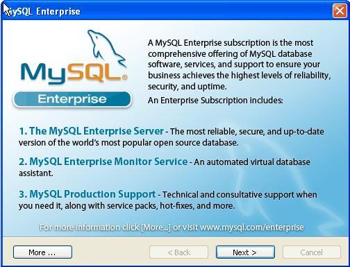 During MySQL installation, the following windows will appear: