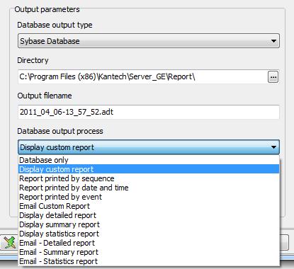 Reports 77 date and time on which the report was created. You can modify the filename if necessary, but do not modify the extension. Database output process Select the appropriate output processes.